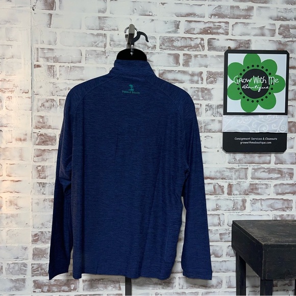 Pebble Beach Navy Performance Pullover 1/4 zip - Picture 7 of 8